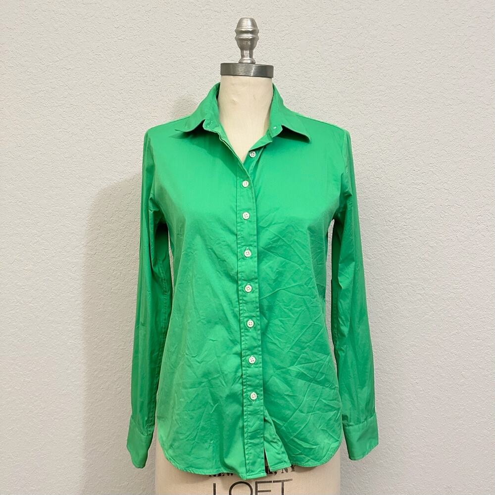 THE SHIRT The Icon Top Kelly Green Long Sleeve Button Up Shirt Office